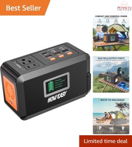 Portable Power Station 88Wh Lithium Battery 120W Solar Generator for Camping.