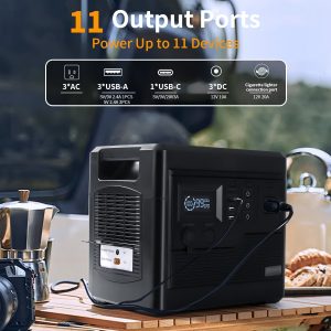 Portable Power Station 1000Wh LiFePO4 Battery Solar Generator for Camping RV Trip.