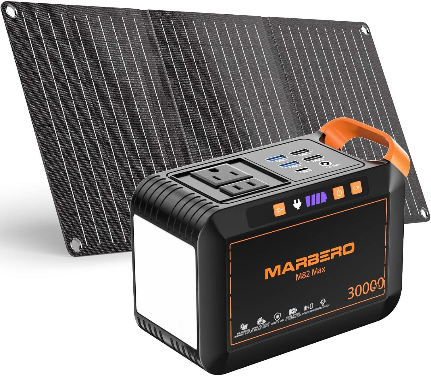 Portable Power Station 88Wh Camping Lithium Battery Solar Generator Fast Chargin.