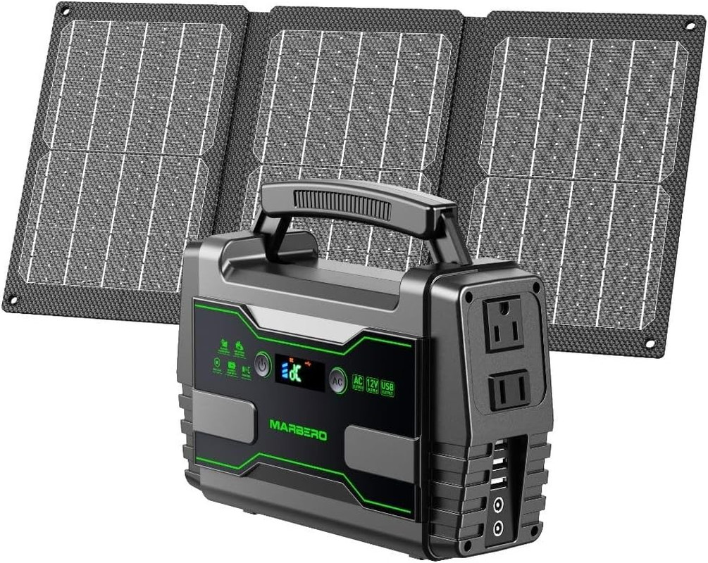 Solar Generator 155Wh with 30W Solar Panel Portable Power Station with 2X 100W A.