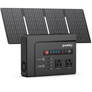 200W 146Wh Portable Power Station Camping Solar Generator with 40W Solar Panel.