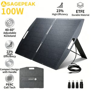 100W Portable Solar Panel Foldable ETFE Solar Charger for Camping Power Station.