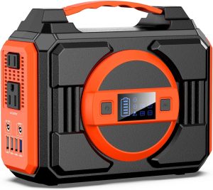 Portable Power Station 300W, Outdoor Solar Generator Backup Battery Pack 220Wh/6.