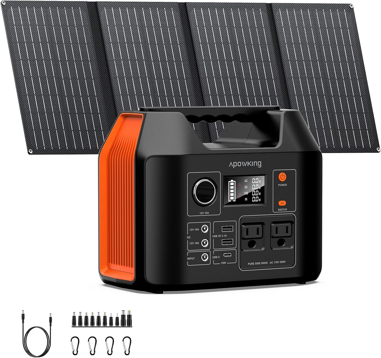 300W Solar Generator with 40W Panel, 256Wh Battery for Camping & Travel