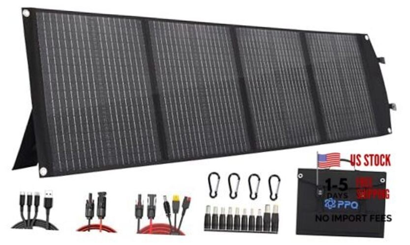 100W Portable Solar Panel Kit 18V/6A,9lb Foldable Briefcase Solar Charger w/
