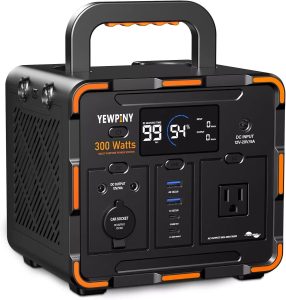 EM300 Portable Power Station, 259Wh Lifepo4 Battery, 300W Continuous/600W Peak.