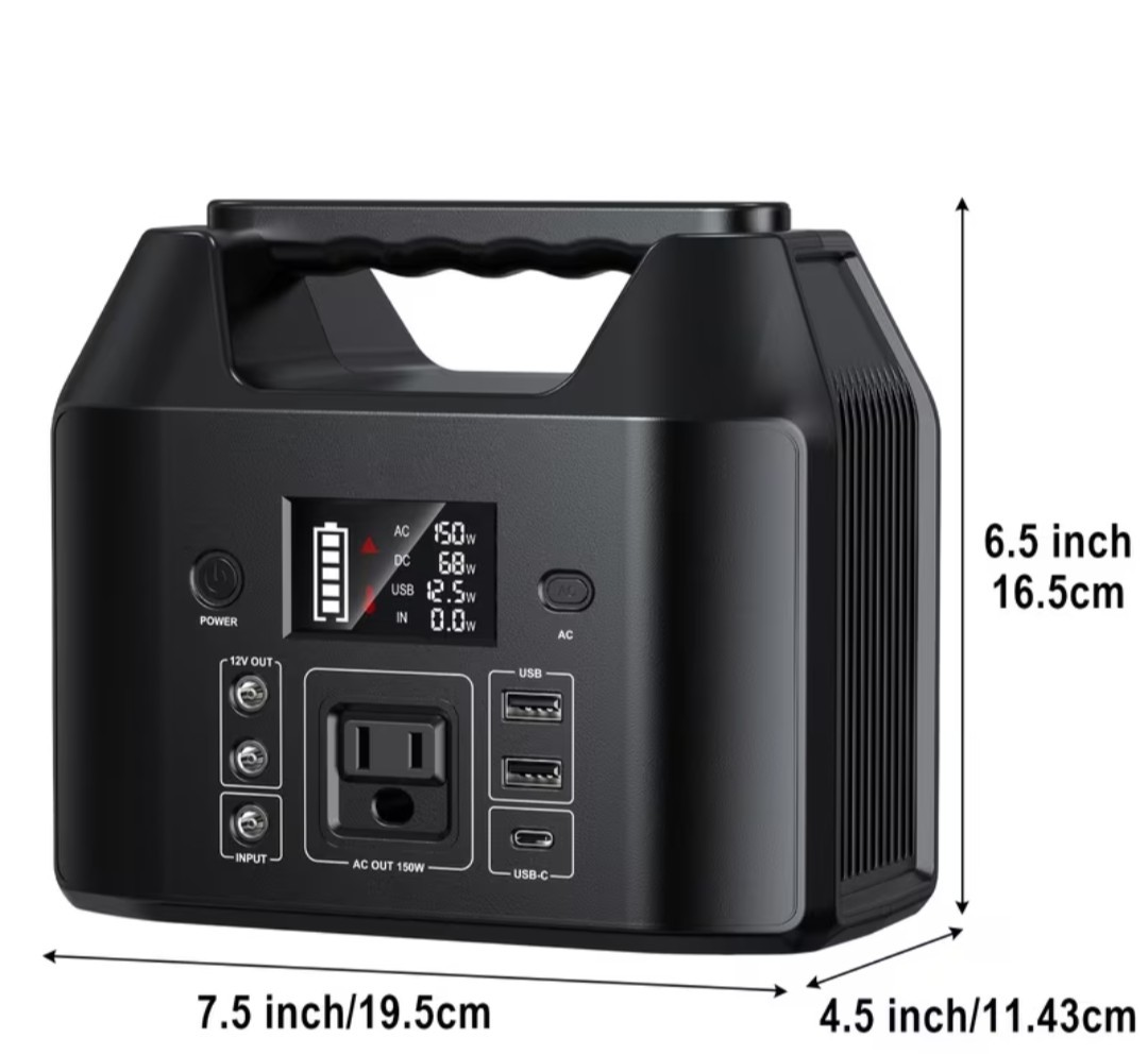 PORTABLE POWER STATION 150W Solar Generator, Lithium Battery Pack,…