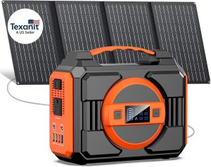 Portable Solar Powered Generator 300W Rated, with Solar Panels 40W Included.
