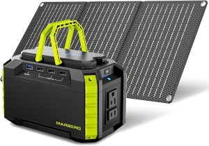 Solar Generator 150W Peak 150Wh Portable Power Station with Solar Panel Included.