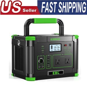 519Wh Portable Solar Generator 500W 10-Output RV Camping Backup Power Station.