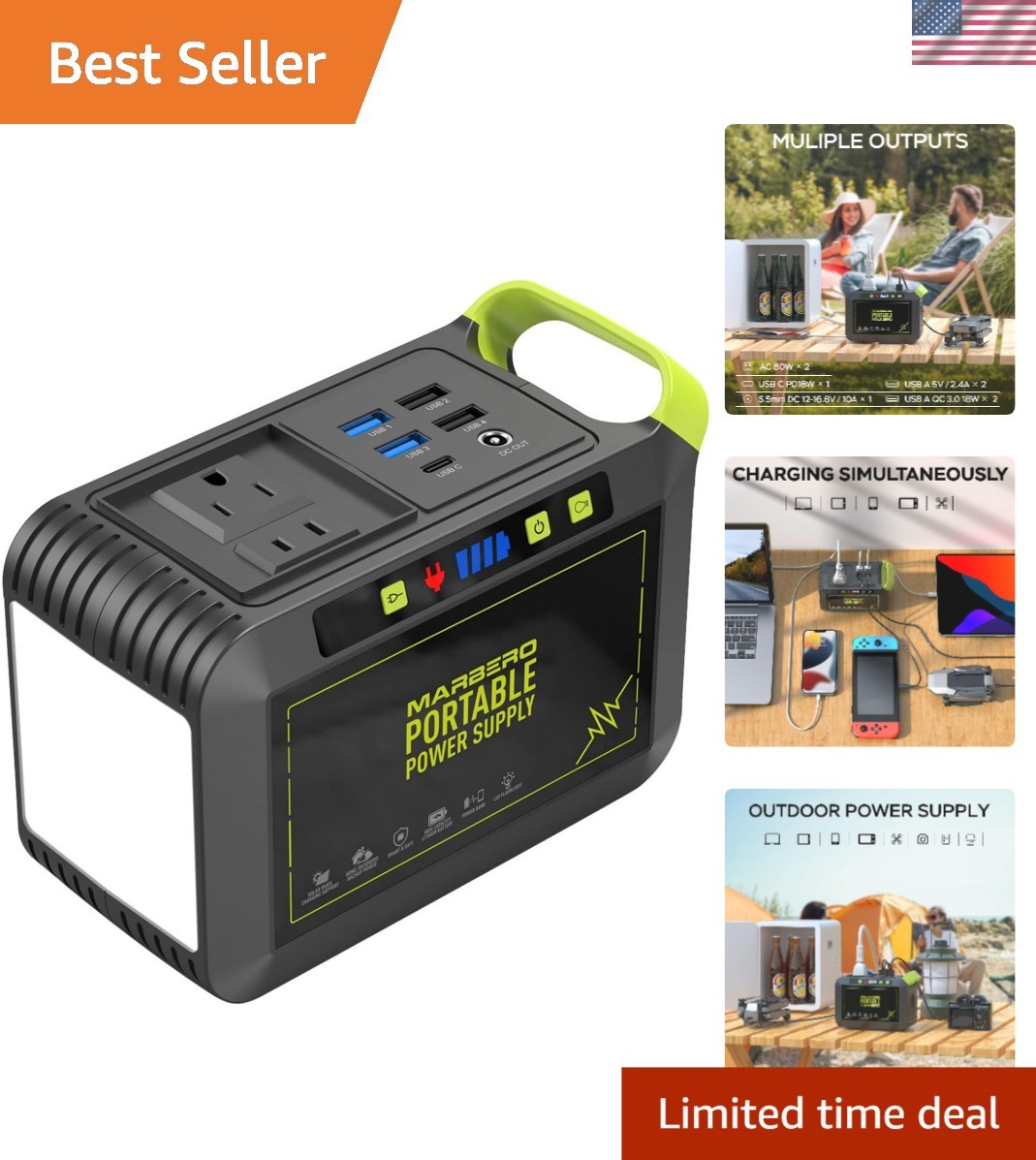 Portable Power Station 88Wh – Compact Solar Generator Ideal for Camping & Eme…