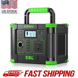 300W 288.6Wh Portable Solar Generator 9-Port Camping Power Supply Camping Home.