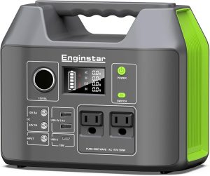 Solar Generator, 300W Portable Power Station, 296Wh Lithium Battery Backup W/Two.