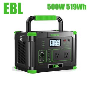 500W 519Wh Portable Camping Power Station Solar Generator Camping RV Backup Battery Bank.