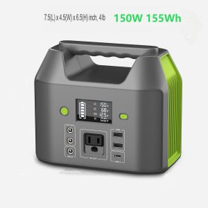 150W Portable Power Station 155Wh Lithium Battery Bank Camping Solar Generator.