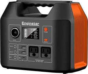 300W 296Wh Battery Bank with 110V Pure Sine Wave AC Outlet for Outdoors Camping .