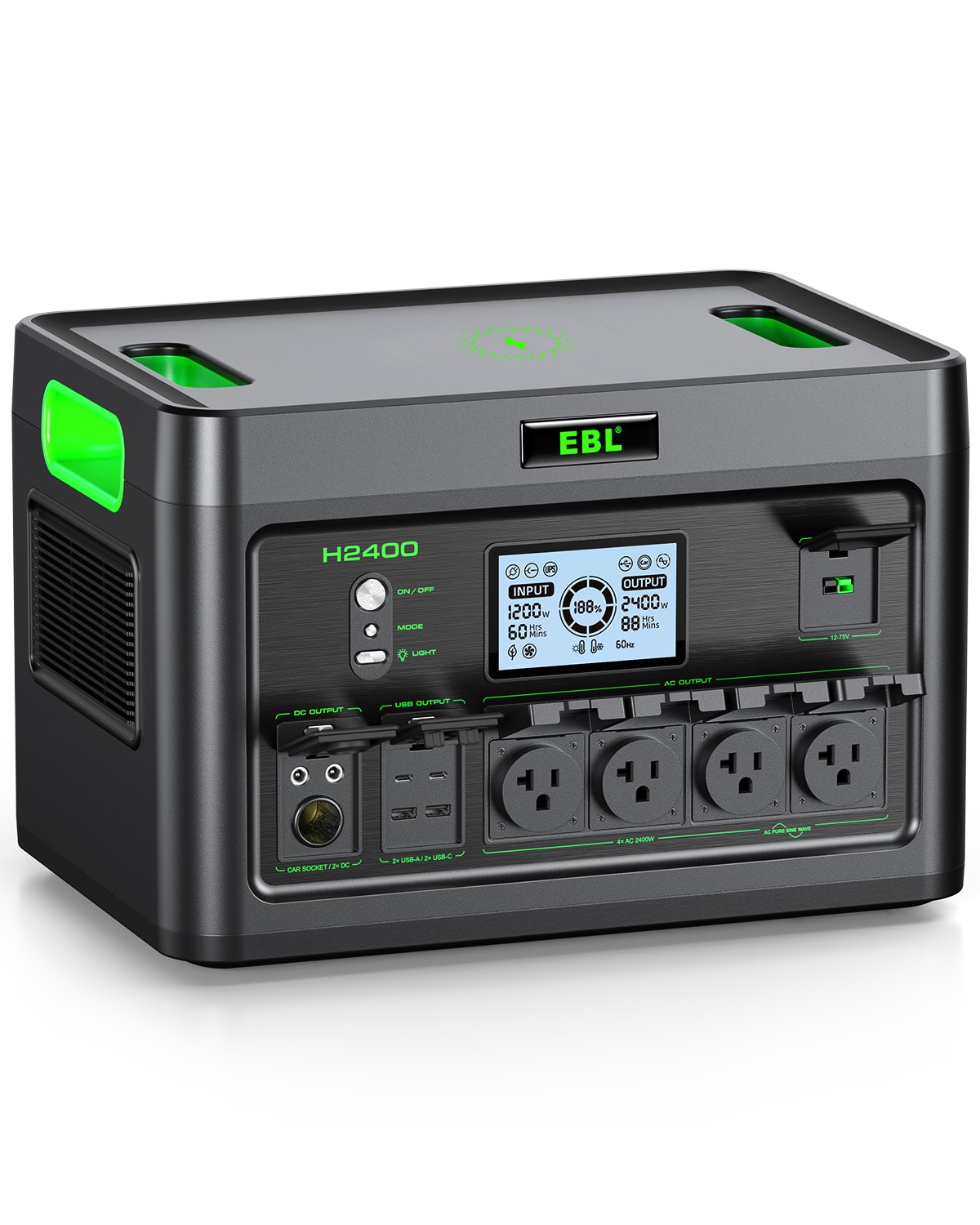 NEW 2400W Portable Power Station 1843.2Wh Solar Power Generator Camping Travel.