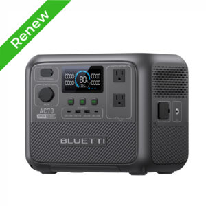 BLUETTI AC70 1000W 768Wh Portable Power Station Renewed for Travel Outdoors.