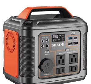 SBAOH Portable Power Station P302,296Wh Lithium Battery with 300W AC Outlets.