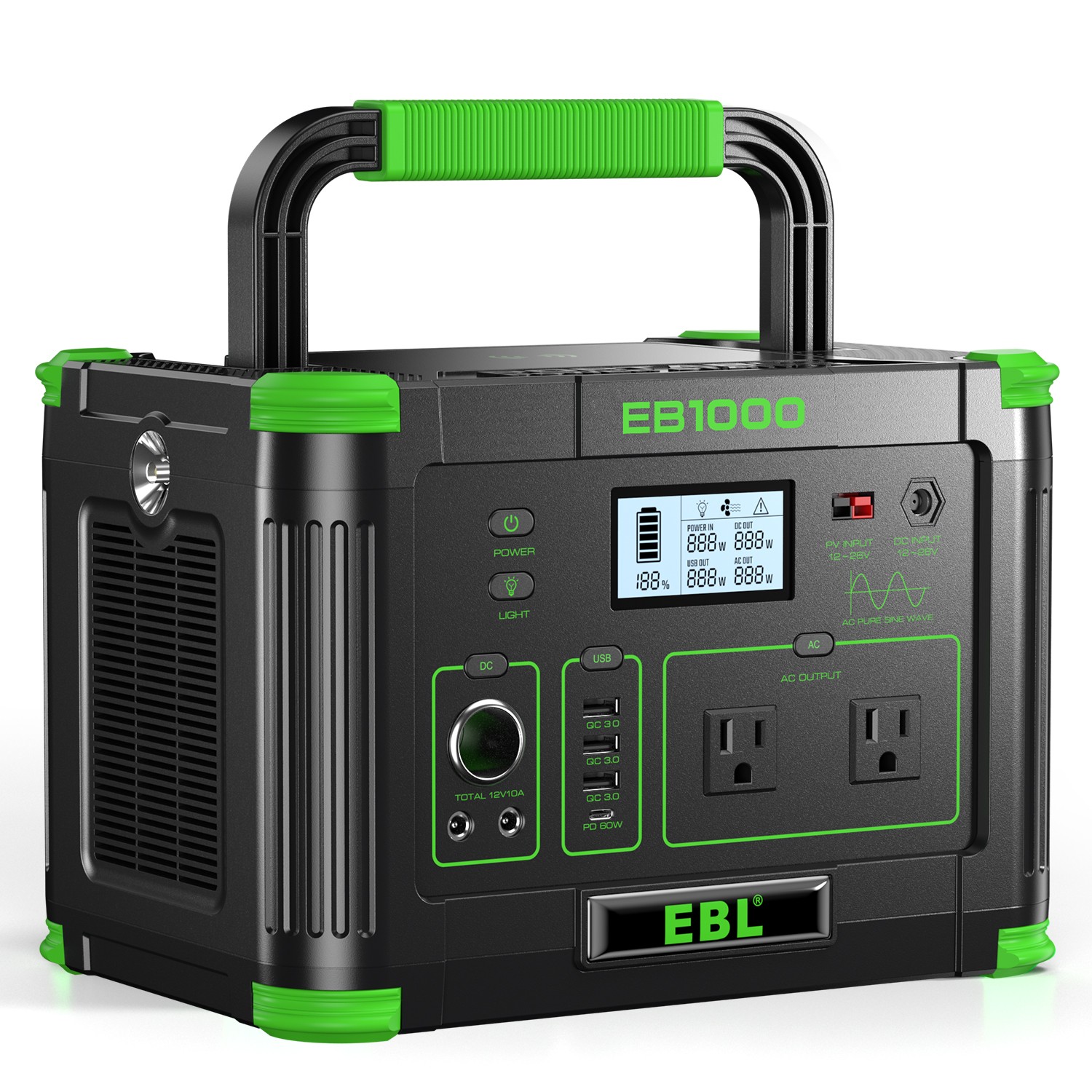NEW 1000W Power Station Portable 999Wh for Generator RV All-Round Travel Camping.