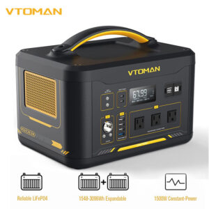 VTOMAN Jump 1500X Portable Power Station 1500W, 828Wh LiFePO4 Battery Generator.