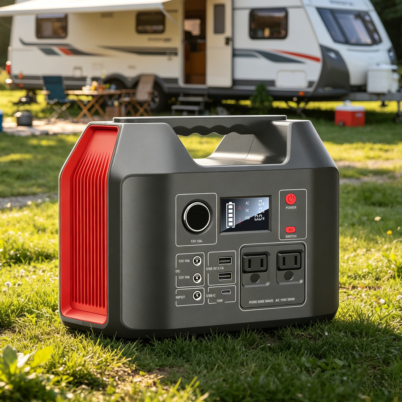 300W Portable Power Station 256Wh Camping Charger Battery Pack Solar Generator