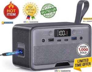 100W Portable Power Station 89.6Wh Backup Battery USB-C AC Port For Camping.
