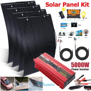 5000W Power Inverter & Solar Panel System for Home and Camping,  Complete Kit Solar Generator.