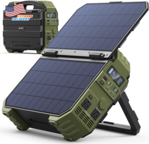 1600W Portable Power Station 1024Wh Lifepo4 Battery Built-In Solar Panel NEW USA.