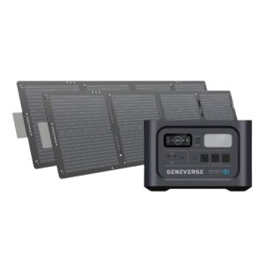 GENEVERSE 1210Wh Solar Generator Bundle: (60-GVUS-SG2M2) – BLACK.