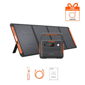 Jackery Explorer E1000V2 Solar Generator with SolarSaga 200W Solar Panel.
