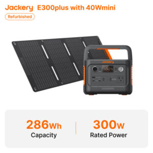 Jackery Solar Generator 300 Plus (Refurbished), 286Wh Portable Power Station.
