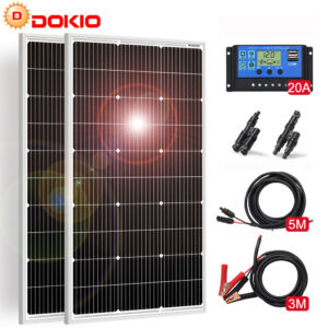 Dokio 100W 200W 400W Solar Panel Kit 12V Mono Solar Panel Home RV Caravan Boat.